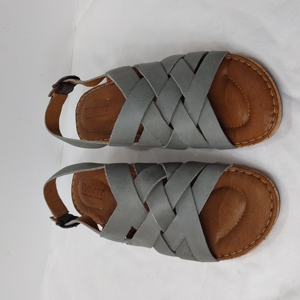 Born Laila Grey Slingback Sandal US 9 EU 40.5 Cork Like  Heels